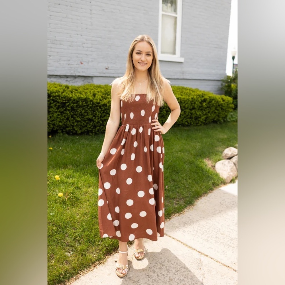 ALTAR’D STATE | Smocked Polka Dot Strapless Dress